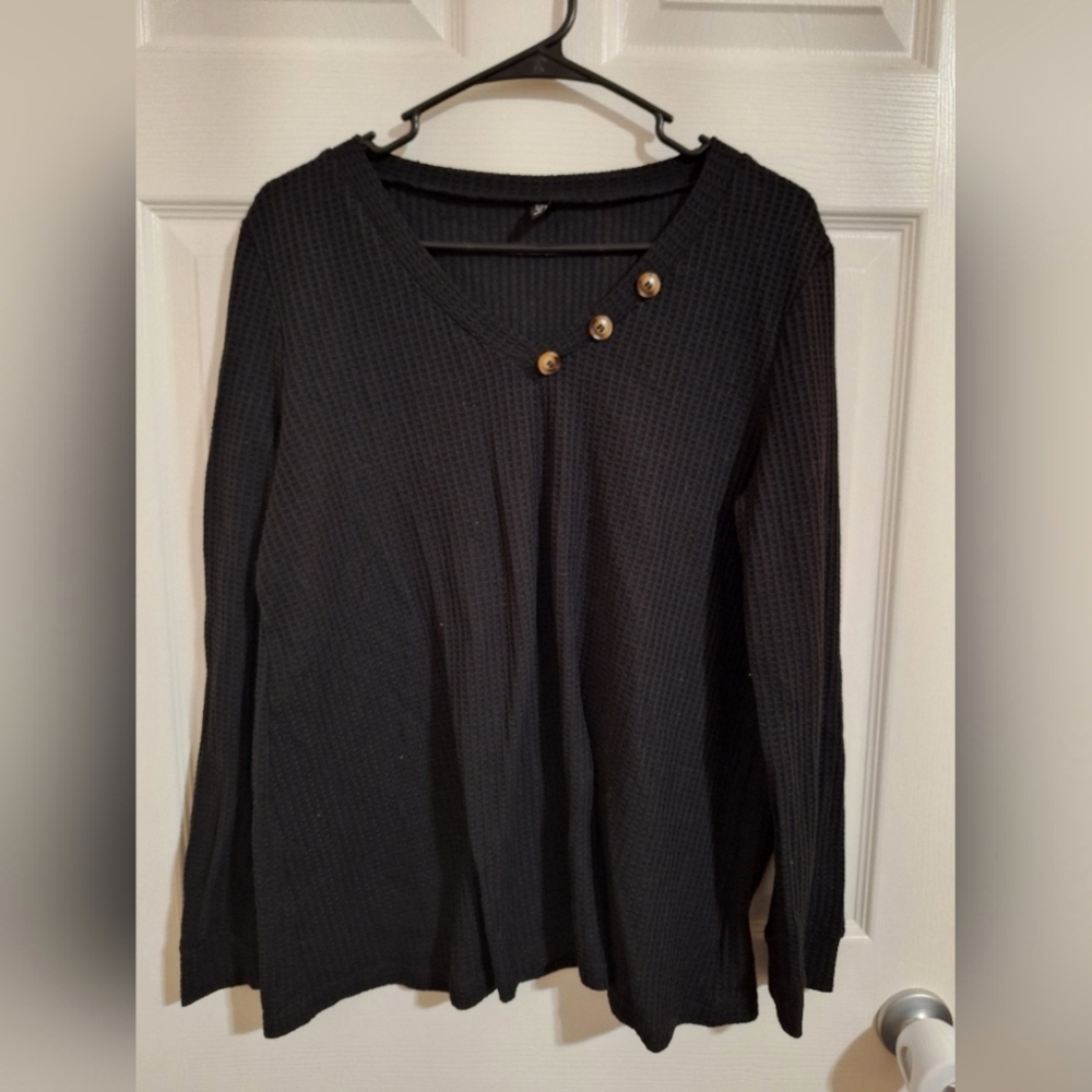 Long sleeve waffle shirt